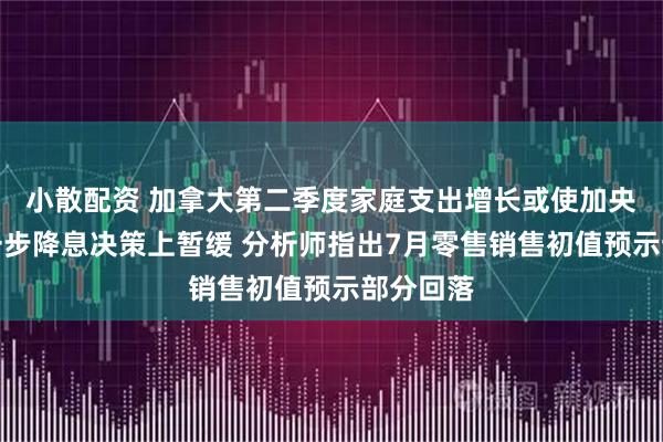 小散配资 加拿大第二季度家庭支出增长或使加央行在进一步降息决策上暂缓 分析师指出7月零售销售初值预示部分回落